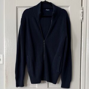 Drumohr Men's Navy Zip-Up Sweater